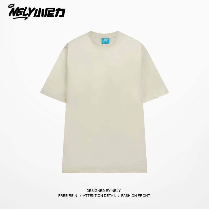 NELY Little Nelly Solona short-sleeved men and women summer quick-drying cool T-shirt liquid ammonia cotton solid color t heavy half-sleeved men's