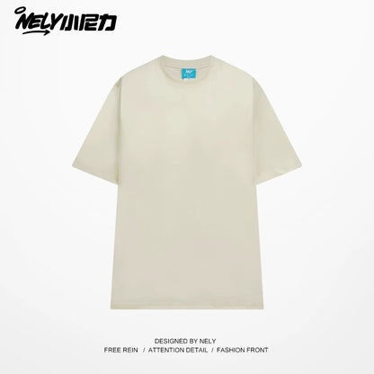 NELY Little Nelly Solona short-sleeved men and women summer quick-drying cool T-shirt liquid ammonia cotton solid color t heavy half-sleeved men's