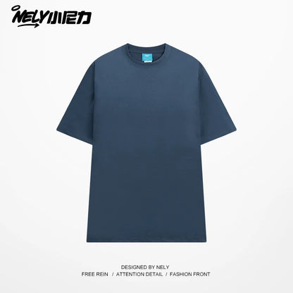 NELY Little Nelly Solona short-sleeved men and women summer quick-drying cool T-shirt liquid ammonia cotton solid color t heavy half-sleeved men's