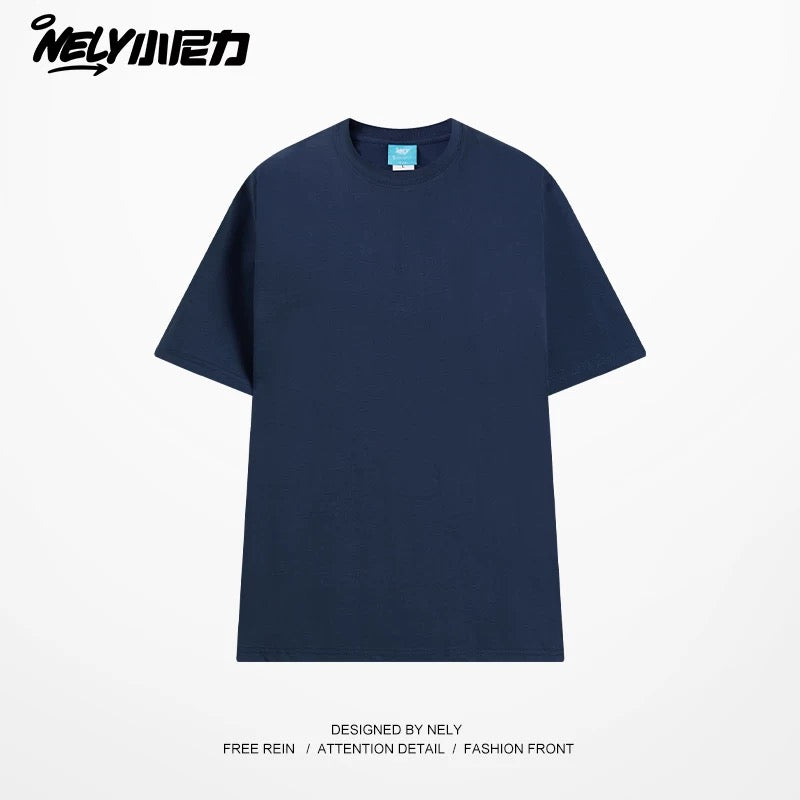 NELY Little Nelly Solona short-sleeved men and women summer quick-drying cool T-shirt liquid ammonia cotton solid color t heavy half-sleeved men's