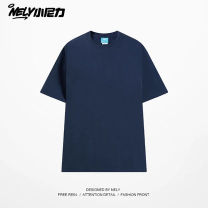 NELY Little Nelly Solona short-sleeved men and women summer quick-drying cool T-shirt liquid ammonia cotton solid color t heavy half-sleeved men's