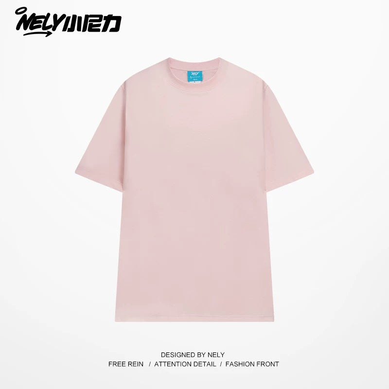 NELY Little Nelly Solona short-sleeved men and women summer quick-drying cool T-shirt liquid ammonia cotton solid color t heavy half-sleeved men's