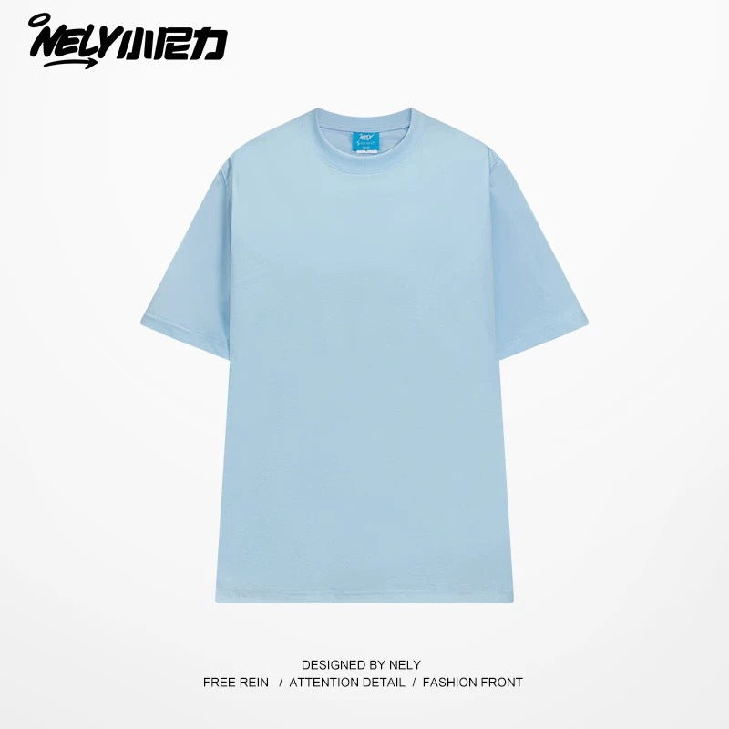 NELY Little Nelly Solona short-sleeved men and women summer quick-drying cool T-shirt liquid ammonia cotton solid color t heavy half-sleeved men's