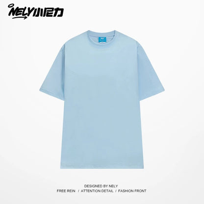 NELY Little Nelly Solona short-sleeved men and women summer quick-drying cool T-shirt liquid ammonia cotton solid color t heavy half-sleeved men's