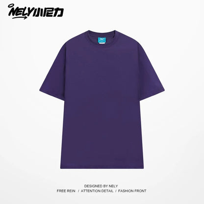 NELY Little Nelly Solona short-sleeved men and women summer quick-drying cool T-shirt liquid ammonia cotton solid color t heavy half-sleeved men's