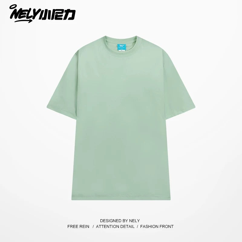 NELY Little Nelly Solona short-sleeved men and women summer quick-drying cool T-shirt liquid ammonia cotton solid color t heavy half-sleeved men's