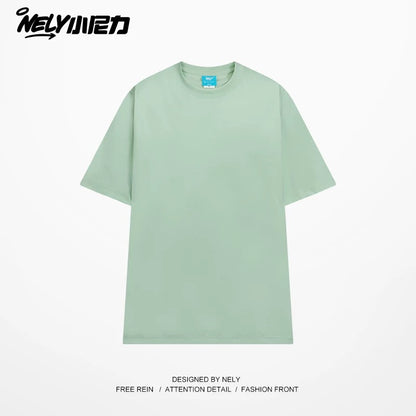 NELY Little Nelly Solona short-sleeved men and women summer quick-drying cool T-shirt liquid ammonia cotton solid color t heavy half-sleeved men's