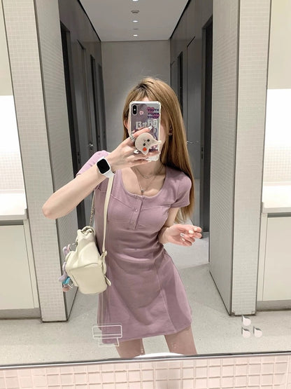 Tipsy little tune, lazy and relaxed temperament skirt, women's summer new slim fit and versatile knitted dress