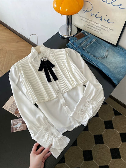Jade Closet flagship store recommendation: A sweet and stylish pleated long-sleeved babydoll shirt perfect for spring and autumn.