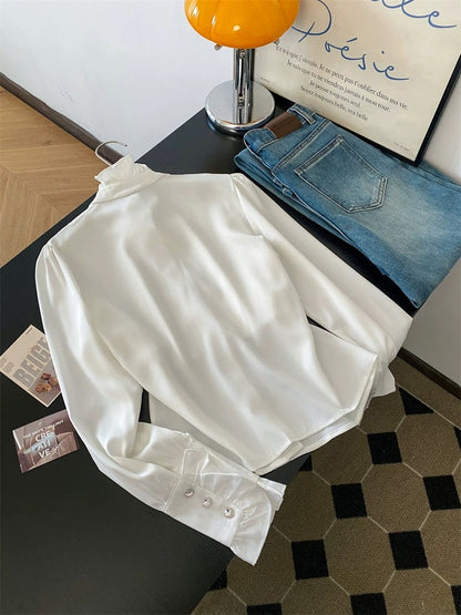 Jade Closet flagship store recommendation: A sweet and stylish pleated long-sleeved babydoll shirt perfect for spring and autumn.