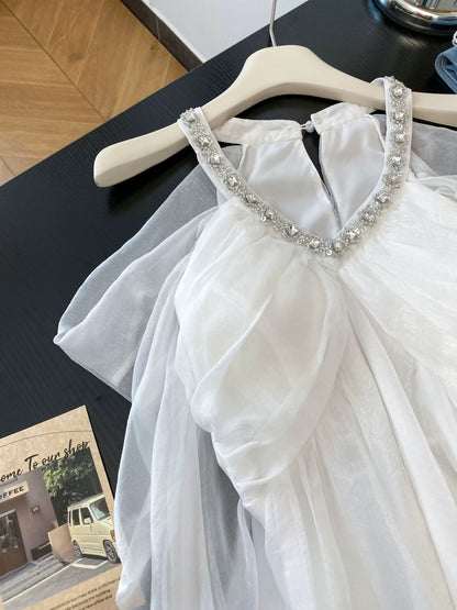 Jade Closet flagship store recommendation: A sweet and stylish rhinestone-embellished blouse for women, perfect for summer.
