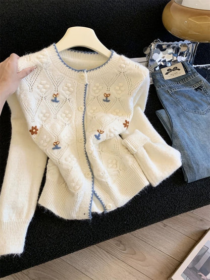 Jade Closet flagship store recommendation: Merard's sweet and stylish embroidered knit cardigan sweater.