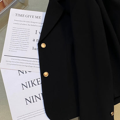 Black short blazer for women 2024 new Korean style casual, high-end, versatile and temperamental small suit