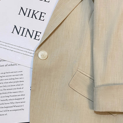 Beige short blazer for women 2024 summer new thin style fashionable comfortable trend versatile small suit