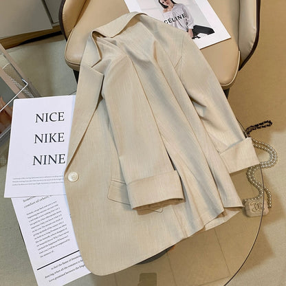 Beige short blazer for women 2024 summer new thin style fashionable comfortable trend versatile small suit