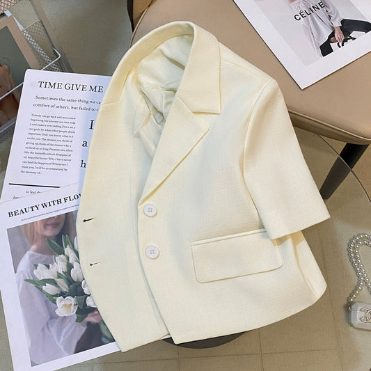 Off-white small fragrant style suit jacket for women 2024 summer new trend lady style fashionable temperament versatile top