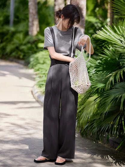 XWI/Xinwei fashion age-reducing casual suit women's summer niche design short-sleeved T-shirt overalls two-piece set
