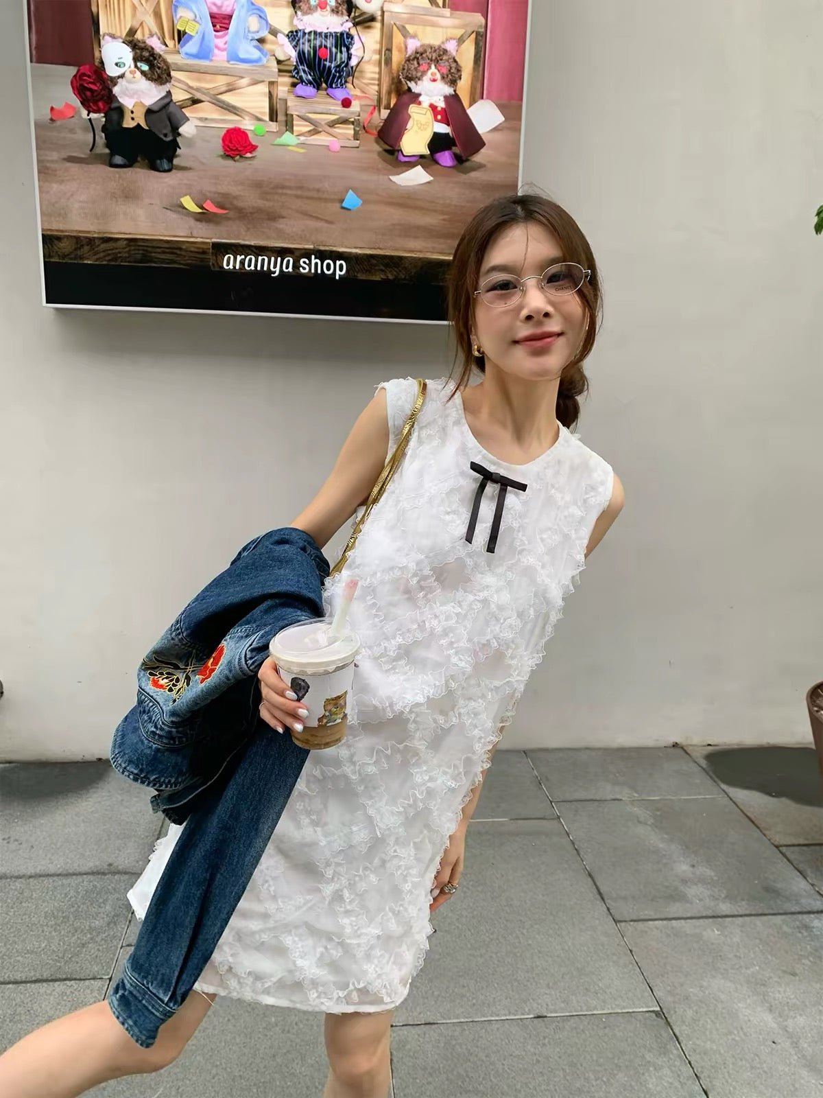 Stylish and distinctive white sleeveless dress for women (2026 new arrival); features lace paneling and a design tailored for petite figures—perfect as a standalone piece or for layering.