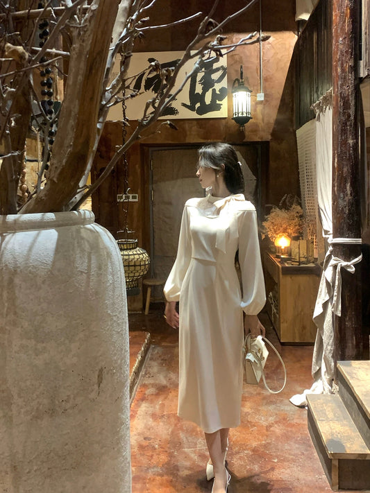 Han Yulin/Amber Radiance Style Unique Design Long Dress 2025 Spring Elegant Socialite Dress