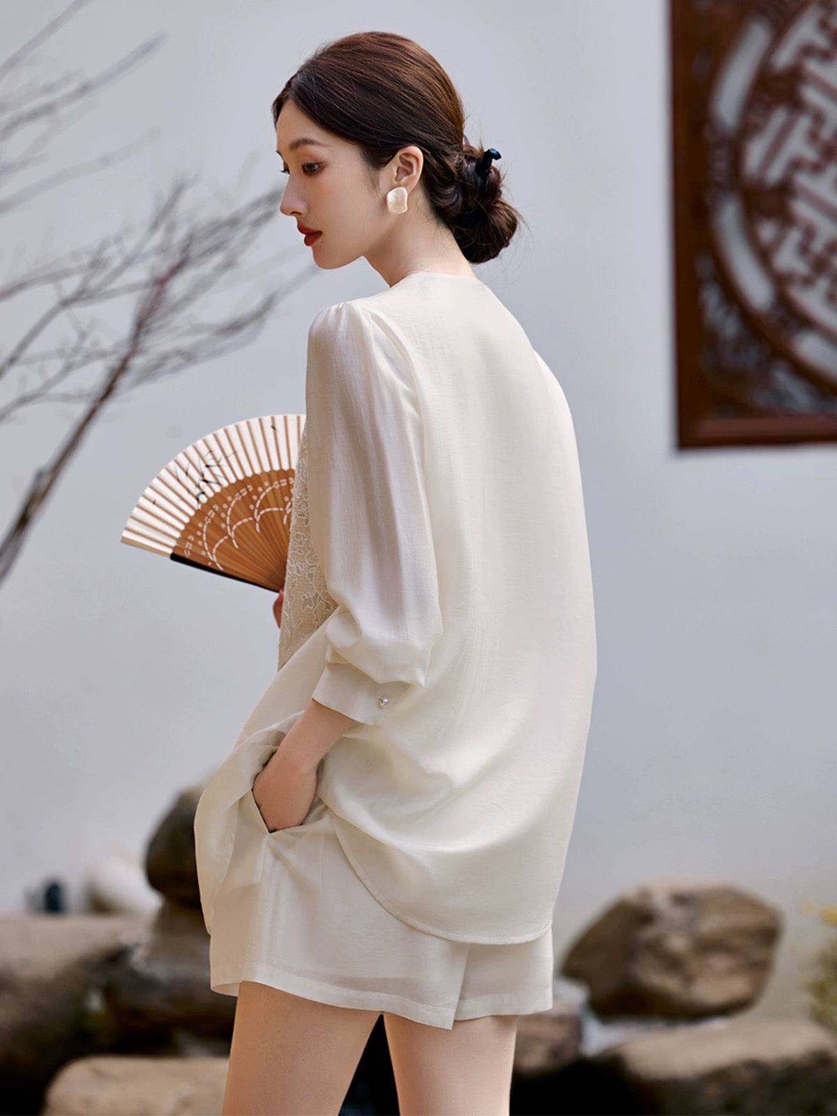 XWI/Xinwei New Chinese Style National Style Suit Women's Summer Loose Slim Fake Two-piece Vest Top Shorts Two-piece Set