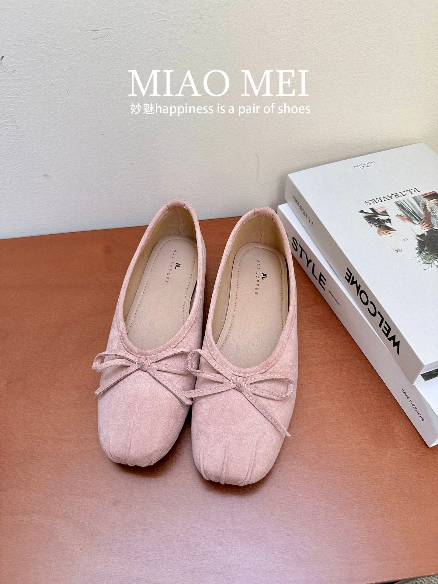 Sheepskin version ~ Ballet style bow flat shoes for women, round toe, sweet, flat Mary Jane shoes, French style, perfect for pairing with skirts.