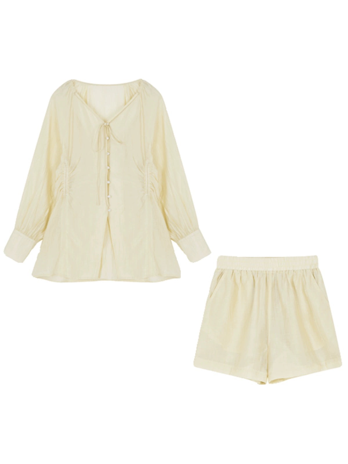 Mohan Yimei holiday lazy atmosphere loose shirt shorts suit 2024 summer new design two-piece set