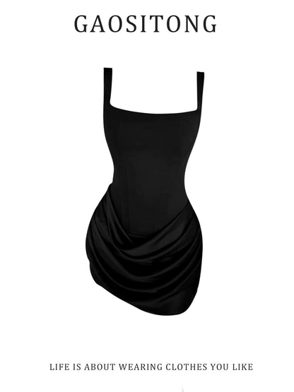 GAOSITONG 2026 Spring/Summer Sexy Fishbone Suspender Dress for Women, Perfect for Vacation, Bodycon Mini Skirt