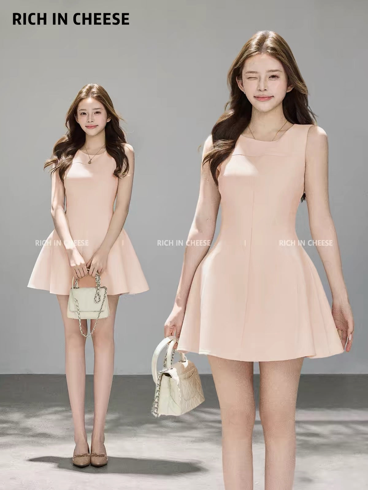 Jinchuanchuan Mermaid Muse: A high-end, sleeveless, waist-cinching, and slimming dress featuring a vintage-inspired, elegant aesthetic perfect for summer.