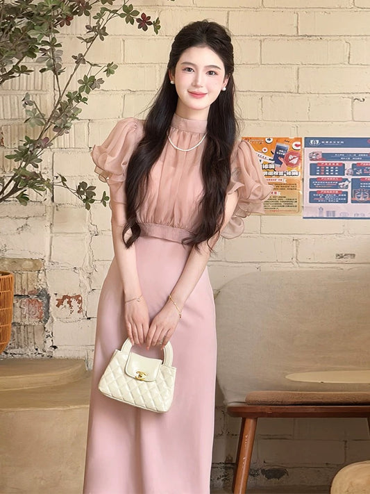 LILI Li Lijia [Goddess Descends] Korean Gentle Style Suit 2025 Summer New Arrival Ear Sleeve Two-Piece Set