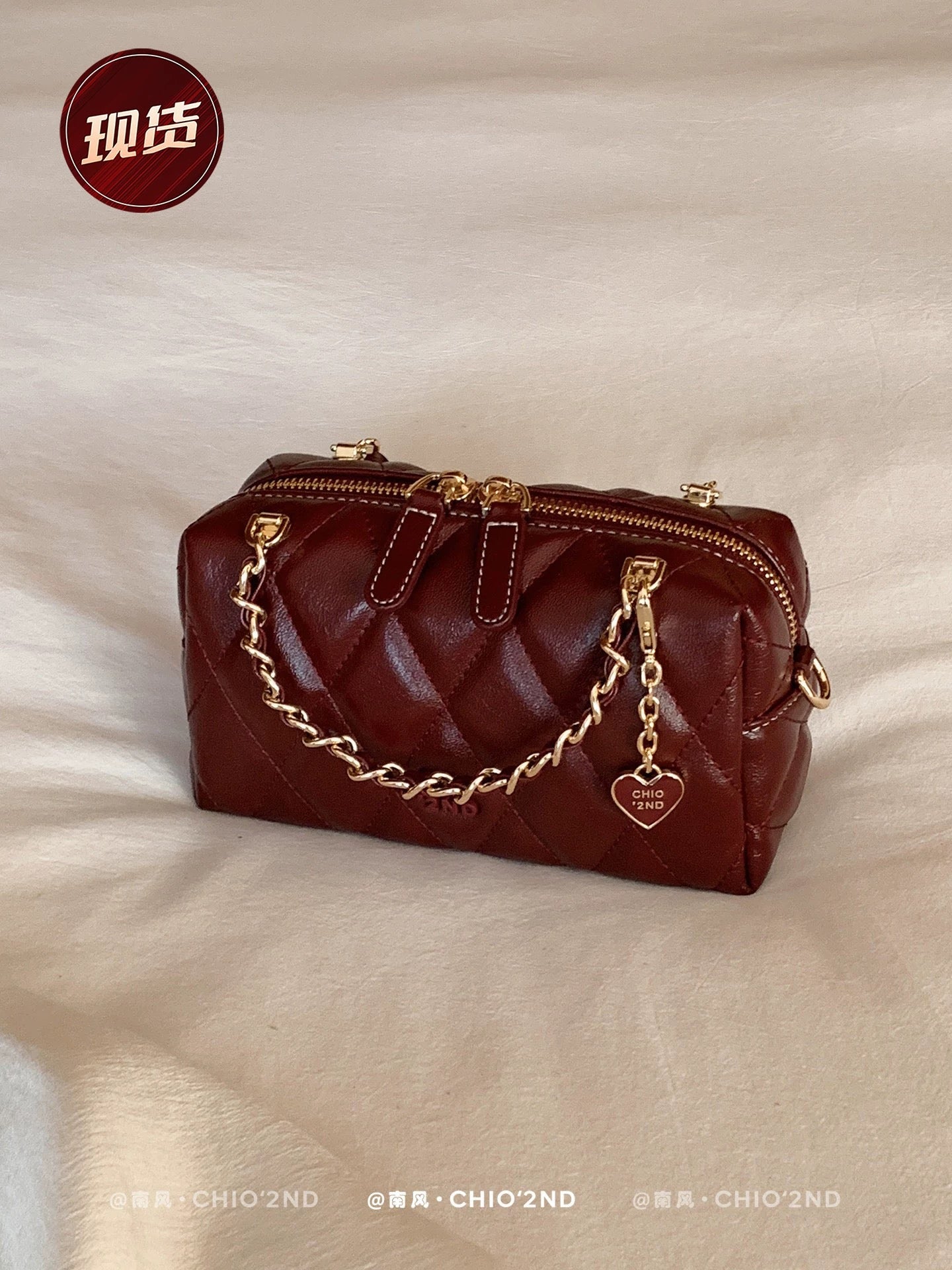 Chio2nd Elegant Prelude Pillow Bag, Pink Exquisite Diamond Pattern Bag, Women's Handbag, Shoulder Bag, Crossbody Bag