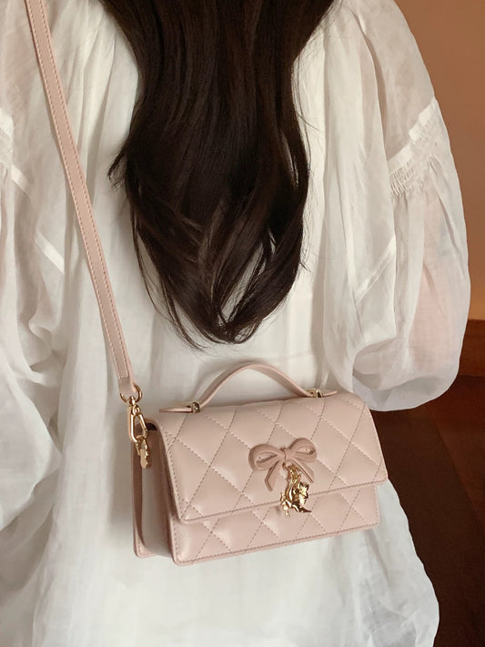 Chio2nd Nanfeng Peach Blossom Bracelet, Pink Handbag with Bow, Women's Shoulder Bag, Crossbody Bag