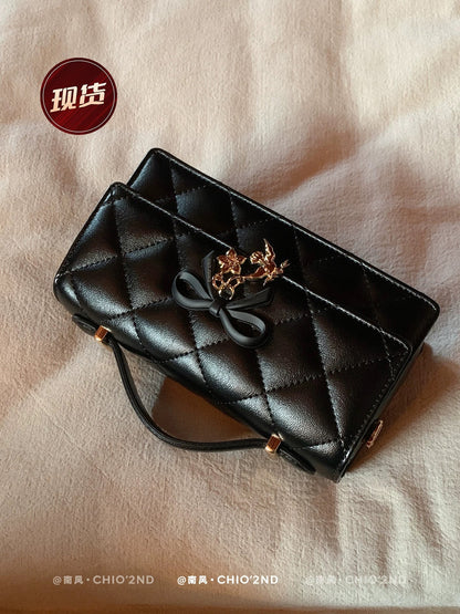 Chio2nd Nanfeng Peach Blossom Bracelet, Pink Handbag with Bow, Women's Shoulder Bag, Crossbody Bag