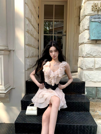 Barb Chill Lyocell Natural Fiber Texture Birthday Dress – Women's Summer Princess-Style Mini Dress