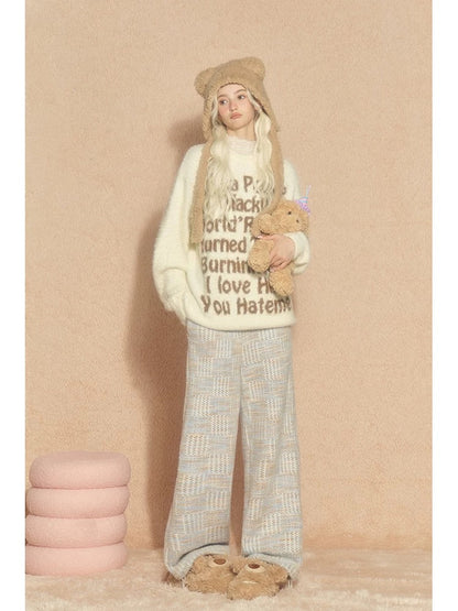 Natural soft glutinous pants for women in autumn and winter high-waisted loose casual wide-leg pants for small people floor-length glutinous rice pants