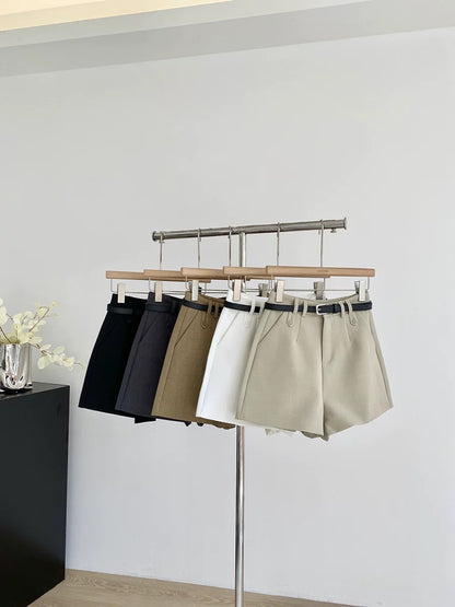 2025 Summer New Korean Style Casual Chic Versatile Slimming High-Waisted Suit Shorts/Wide-Leg Pants for Women