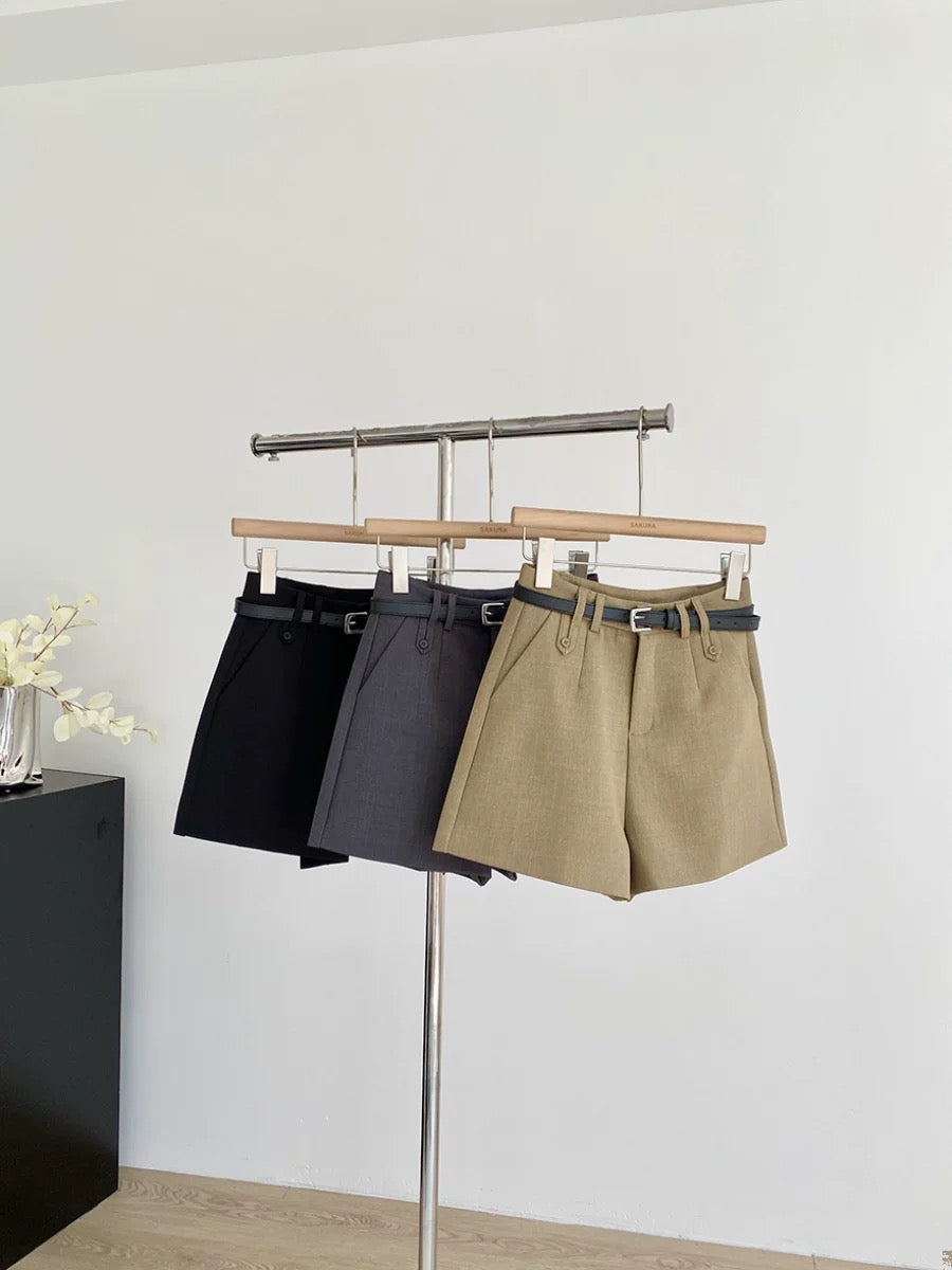 2025 Summer New Korean Style Casual Chic Versatile Slimming High-Waisted Suit Shorts/Wide-Leg Pants for Women