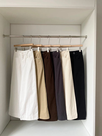 2025 Early Autumn New Korean Style Fashion Solid Color Versatile Casual Long Pants for Women, High Waist, Slimming, Loose Wide Leg Pants, Trendy
