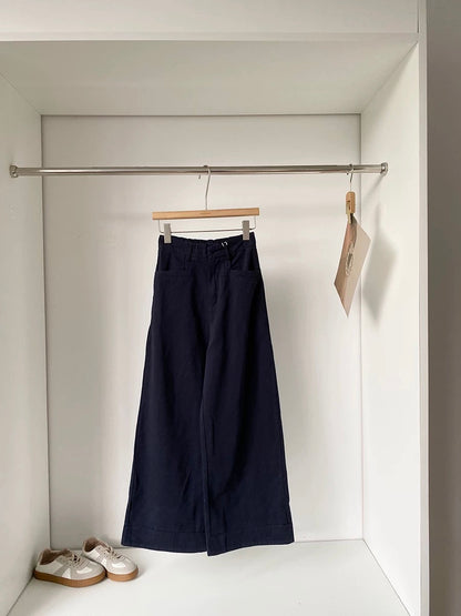 2025 Early Autumn New Korean Style Fashion Solid Color Versatile Casual Long Pants for Women, High Waist, Slimming, Loose Wide Leg Pants, Trendy