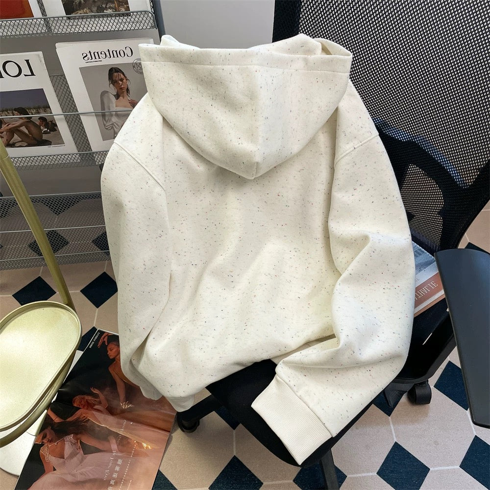 Milk fufu lazy cute SpongeBob embroidered sweatshirt men and women spring and autumn Hong Kong style small hooded jacket cardigan
