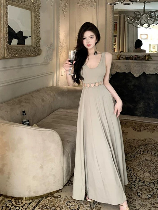 Sexy waistless vest dress for women summer new style waistless sleeveless design sexy backless pure lust style A-line long skirt