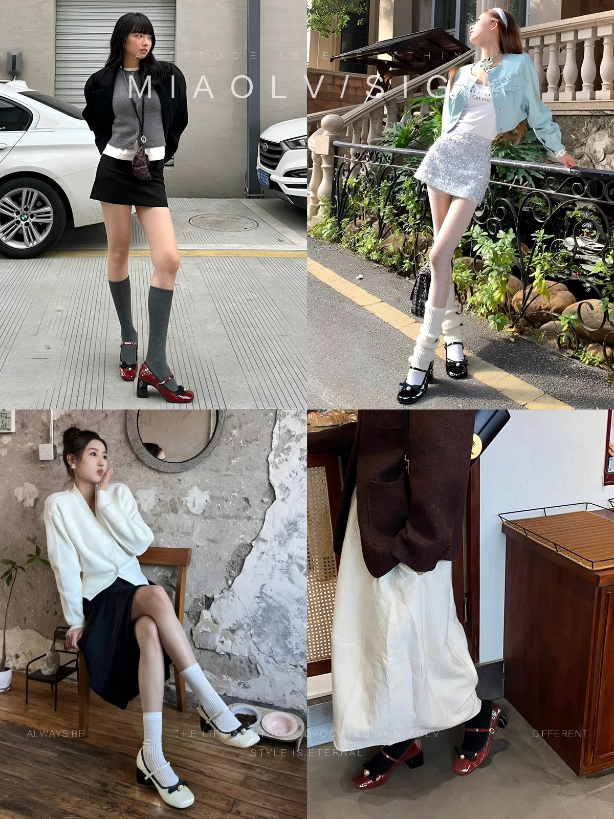 "Wonderful Couple" Bei Dao Diary ~ French thick-heeled Mary Jane shoes women's spring retro mid-heeled high-heeled shoes shallow-mouth single shoes