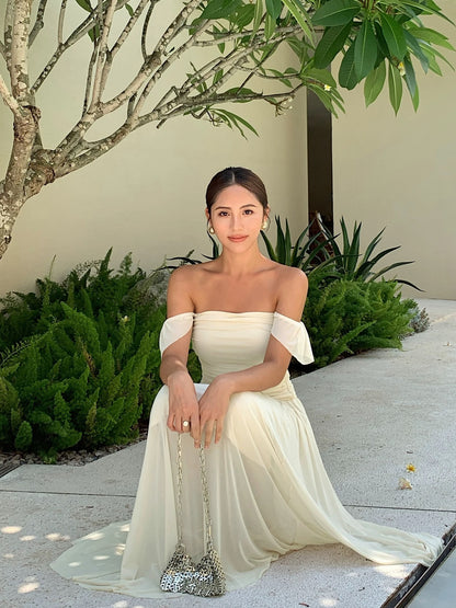 NEVA HU black tube top dress for women 2024 new style high-end French suspender skirt temperament waist skirt