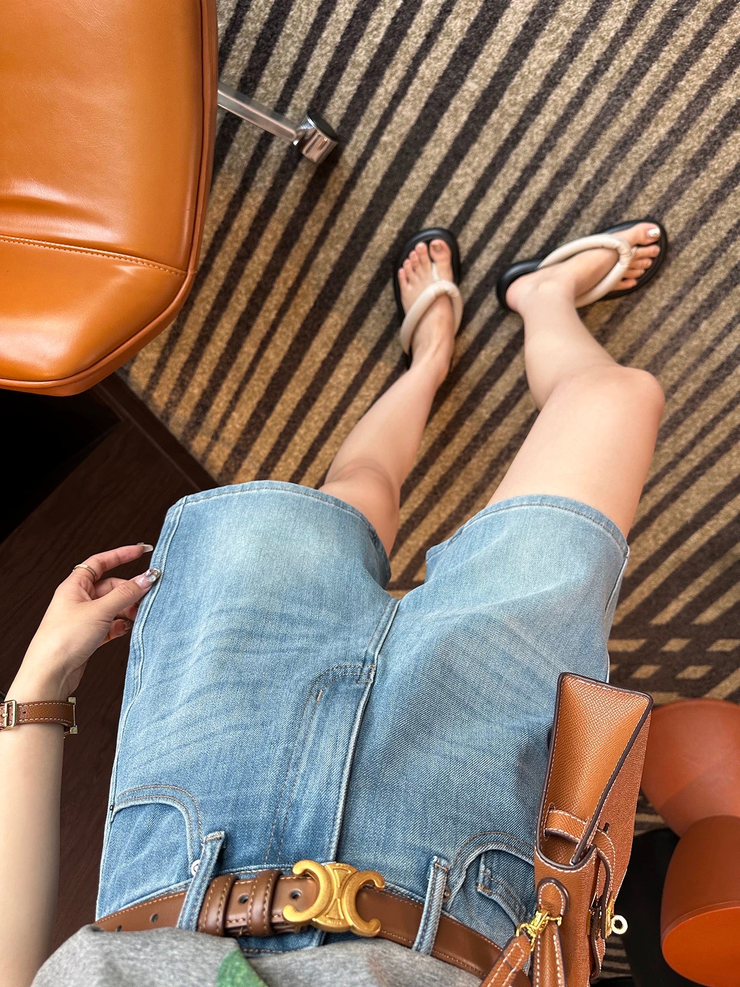 Legs making machine~! High waist four-point denim shorts women 2025 summer new A-line slim wide-leg pants hot pants