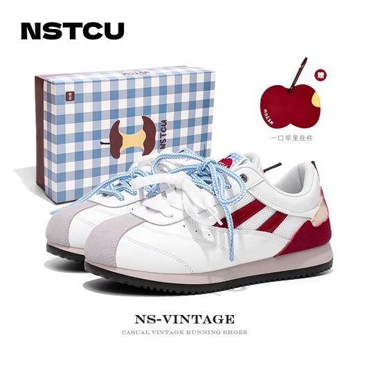 NSTCU “Apple Bite” Sneakers 👟🍏 2026 spring/summer must-have white sneakers with a comfy chunky sole. Easy to match with everything—casual, sporty, and perfect for everyday wear.