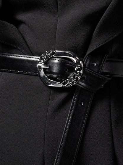 AUI black high-end design professional jumpsuit women's 2024 summer new temperament high-waisted slim jumpsuit