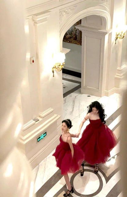 From a moment [Liuxian skirt] tie waist high-end dress temperament mesh runaway princess fairy skirt