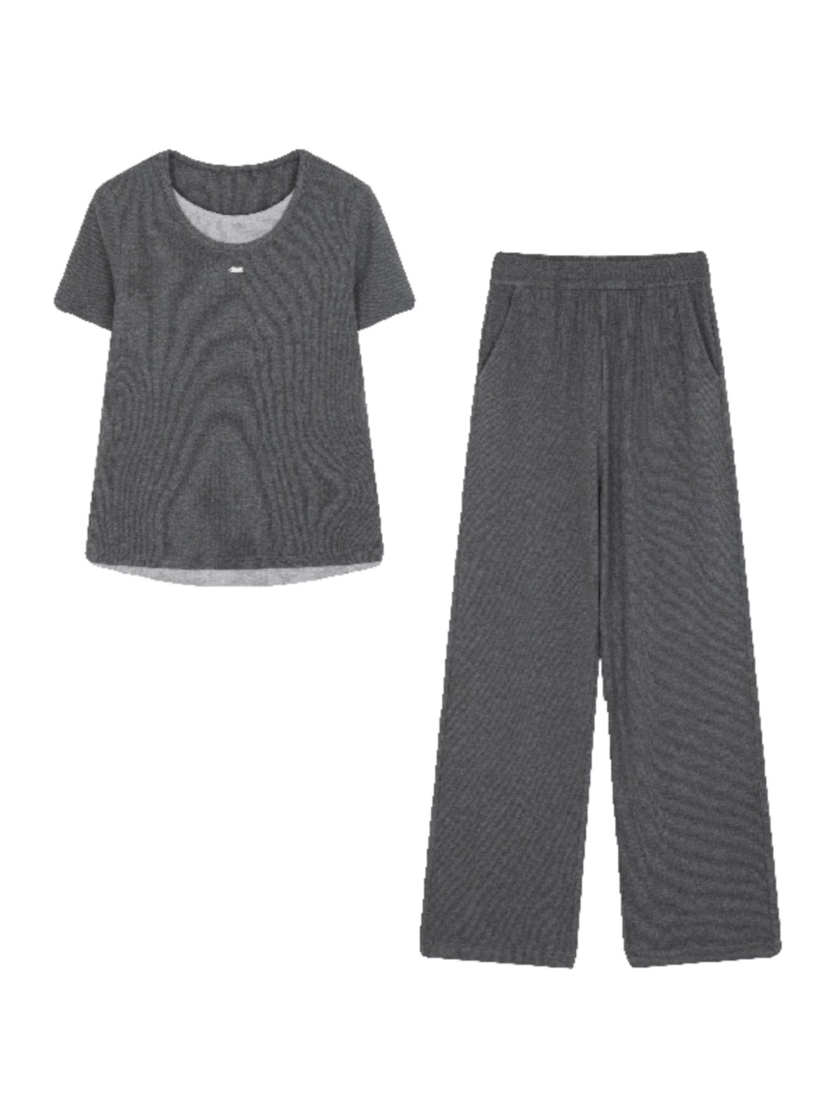 Mohan Yimei casual lazy fake two-piece short-sleeved suit 2024 summer new casual contrasting color fake two-piece suit