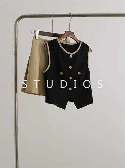 High-grade Xiaoxiang style, a and cool vest suit skirt pants summer dress with a complete set of 2025 new old money style