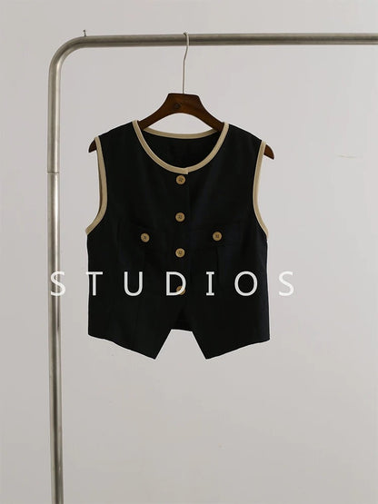 High-grade Xiaoxiang style, a and cool vest suit skirt pants summer dress with a complete set of 2025 new old money style
