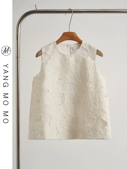 New Chinese style simple temperament high-end embroidered waistcoat vest suit 2025 summer new women's clothing